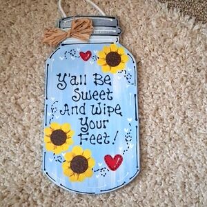 Wall/door decor Mason jar 🩵🩵🩵🩵